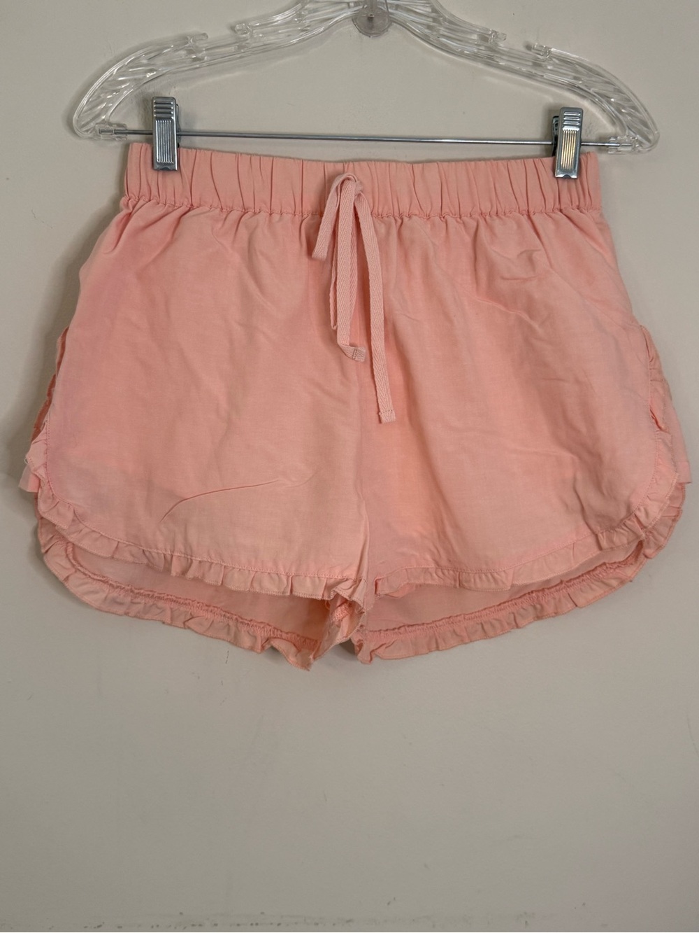 Celebrity Pink pull on preppy pink ruffled lined shorts SZ SM